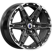 Литые диски Дистрикт (КС1159) 8.000xR18 6x139.7 DIA77.9 ET25 черный бриллиант для Chevrolet